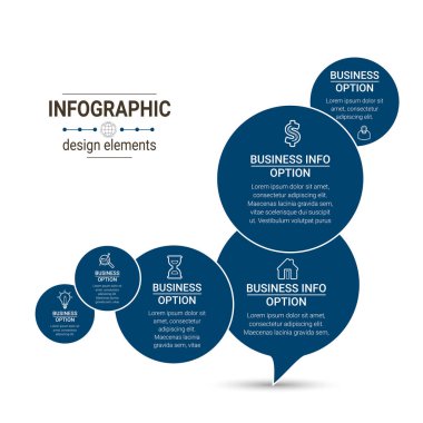 Business Infographics circle origami style Vector illüstrasyonu. Akış çizelgeleri, sunumlar, web siteleri, afişler, basılı materyaller için kullanılabilir. EPS 10