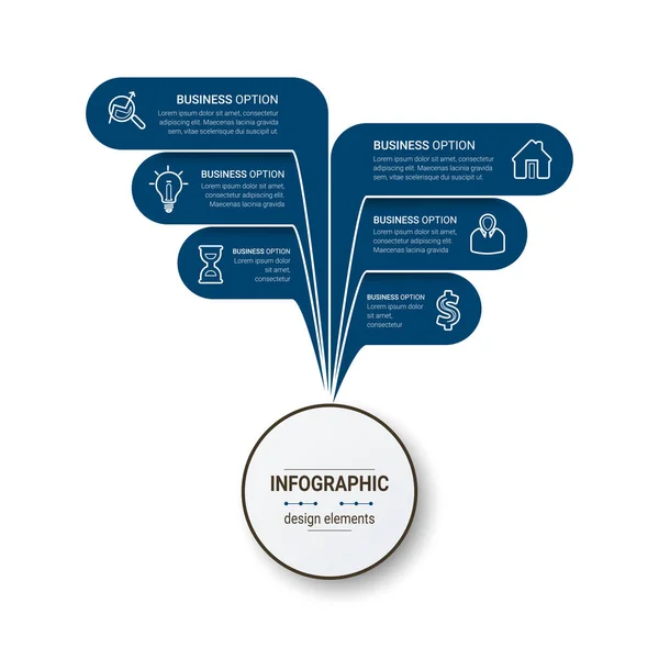 Business Infographies Cercle Origami Style Illustration Vectorielle Peut Être Utilisé — Image vectorielle