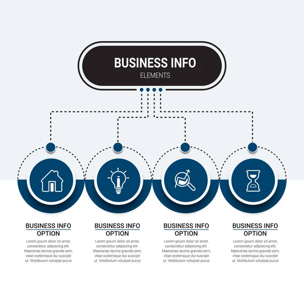 Визуализация Бизнес Данных Инфографические Иконки Временных Линий Предназначенные Абстрактного Шаблона — стоковый вектор