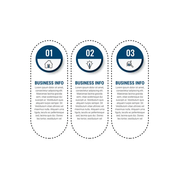 Ilustração Vetorial Modelo Design Infográfico Com Ícones Pode Ser Usado — Vetor de Stock