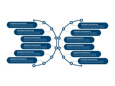 Bilgi grafikleri tasarım vektörü ve pazarlama simgeleri iş akışı düzeni, diyagram, yıllık rapor ve web tasarımı için kullanılabilir. İş veri görselleştirmesi.