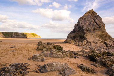 Three Cliffs Bay, Swansea, Galler, İngiltere.