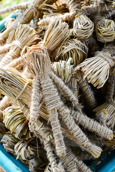 Grupo de fantoches de palha de arroz em baske — Fotografia de Stock