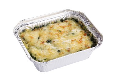 Folyo kabında peynirli ıspanak.