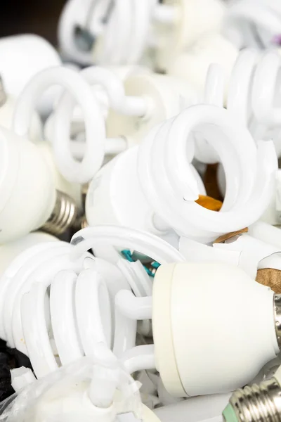 Damage light bulb in junkyard,close up