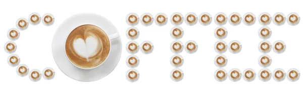 Tasses de café composées en mot "café" — Photo