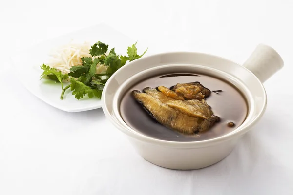 Shark fin soup in hot bowl — Stock Photo, Image