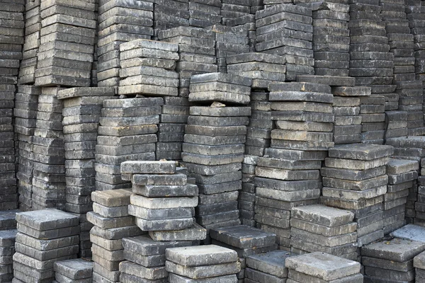 Pile of concrete square blocks for exterior paving — Stock Photo, Image