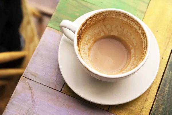 Empty cup of coffee after drunk — Stock Photo, Image