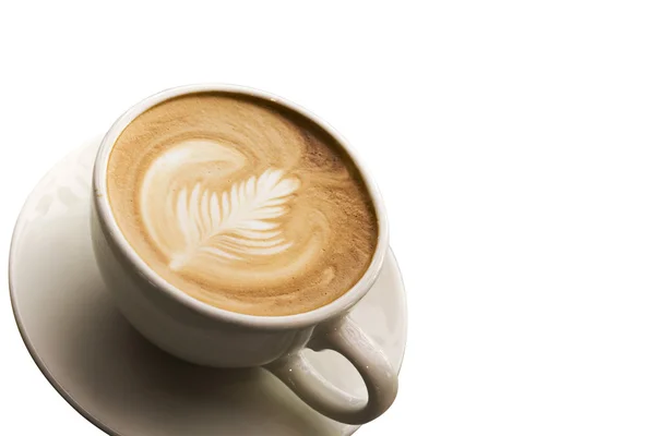 Eine Tasse Kaffee mit Latte Art auf dem Hintergrund — Stockfoto