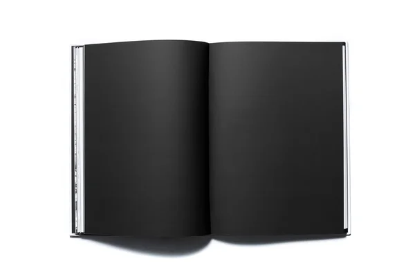 Empty Black pages livre ouvert sur fond — Photo