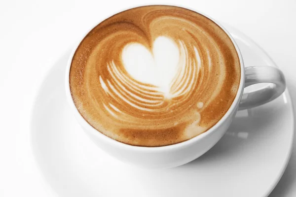 Горячий кофе с искусством латте — стоковое фото