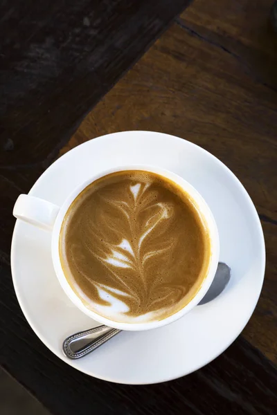 Hot Coffee Table Top View — Stock Photo, Image