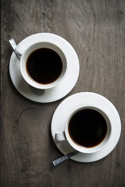 Duas xícaras de café preto — Fotografia de Stock