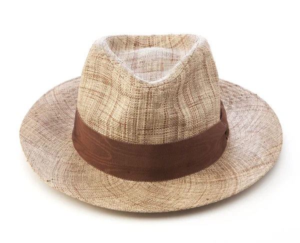 Brown stripe hat isolated — Stock Photo, Image