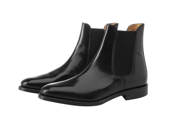 Black fashion angle boot on white background — Stock Photo, Image