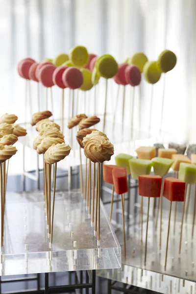 Dessert pinnar för chokladfondue — Stockfoto