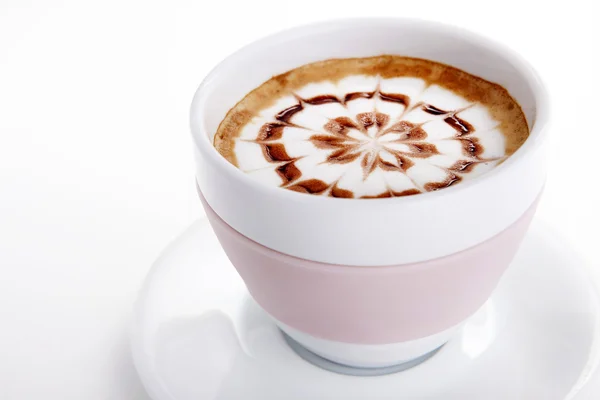 Mocha quente com arte latte — Fotografia de Stock