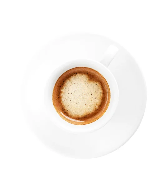 Heißer Kaffee Espresso, Draufsicht — Stockfoto