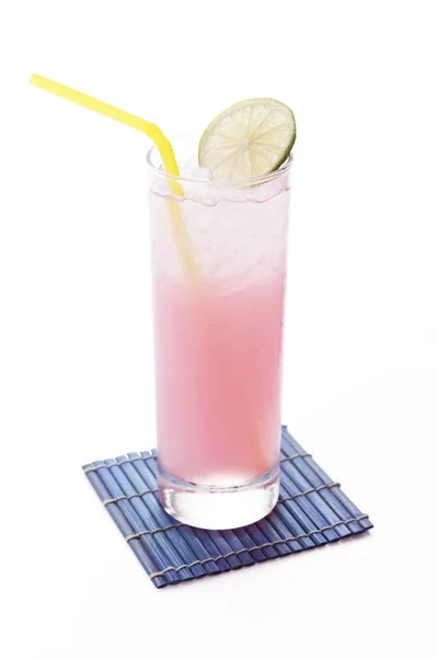 Sirop rose au citron vert et soda — Photo