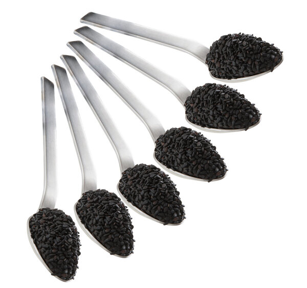 Black sesame in spoons