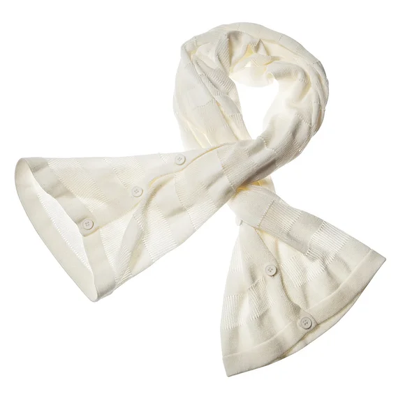 Foulard coton couleur crème sur blanc — Photo