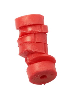 Kırmızı ruj beyaz arka plan üzerinde kesmek