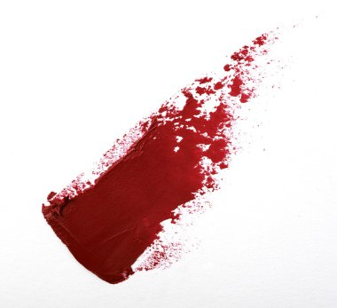 Kırmızı renk ruj kontur beyaz kağıt üzerinde