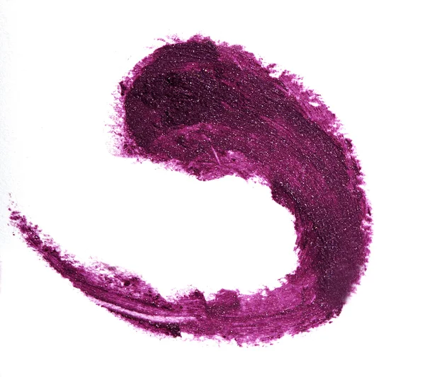 Fioletowy kolor szminki skok na białym papierze — Zdjęcie stockowe
