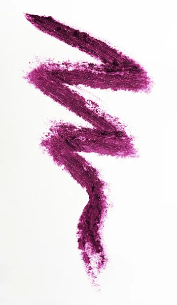 Purple color lipstick stroke on white paper — Stock Photo, Image