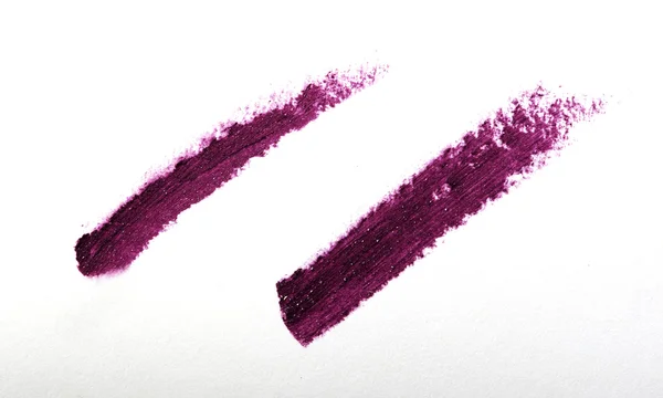 白地に紫の色口紅ストローク — ストック写真