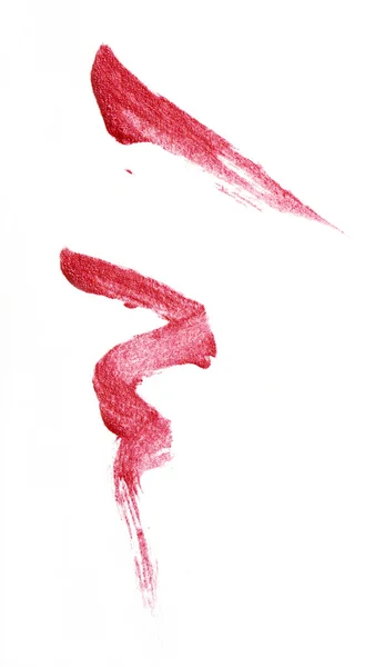 Pincelada de labio rosa sobre fondo blanco —  Fotos de Stock