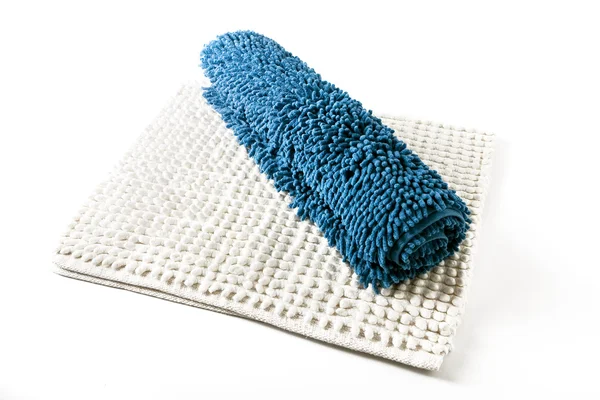 Blauer und beiger Teppich auf Hintergrund — Stockfoto