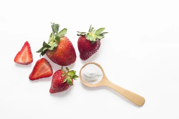 Fresas y bicarbonato de sodio — Foto de Stock