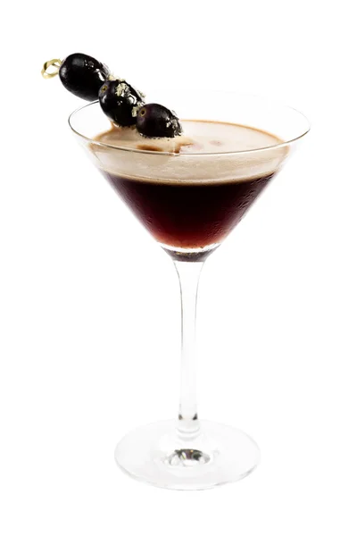 Martini expreso con aceitunas aisladas — Foto de Stock