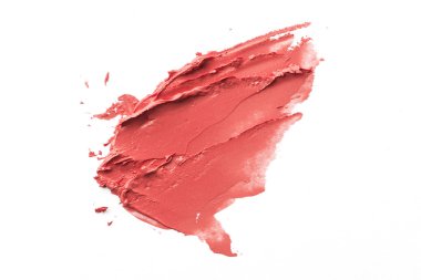 Pink color lipstick stroke on background