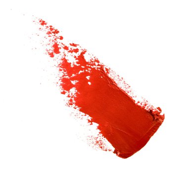 Kırmızı renk ruj kontur beyaz kağıt üzerinde