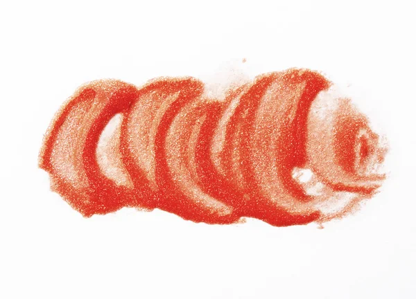 Labio naranja golpe de cepillo grueso sobre fondo blanco —  Fotos de Stock