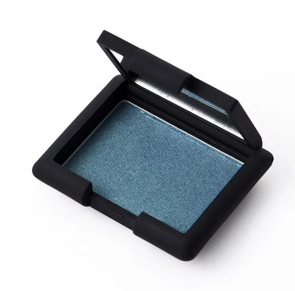 Green color make up powder in container — Stock Photo, Image