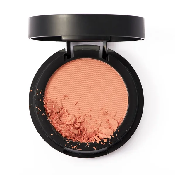 Face make up powder cracked in container — Stock Photo, Image