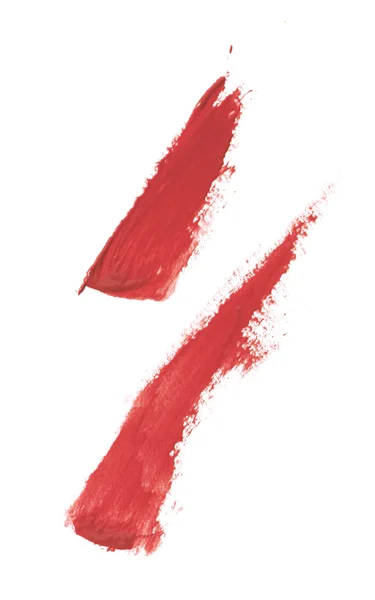 Rote Farbe Lipgloss Strich auf weißem Hintergrund — Stockfoto