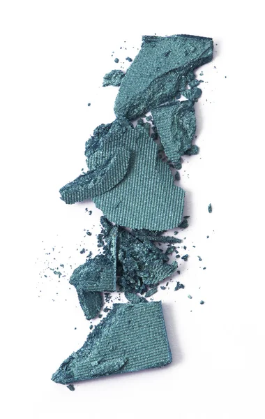 Green color eyeshadow cracked on background — Stock Photo, Image