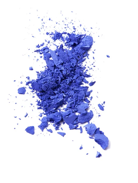Blue color eyeshadow cracked on background — Stock Photo, Image