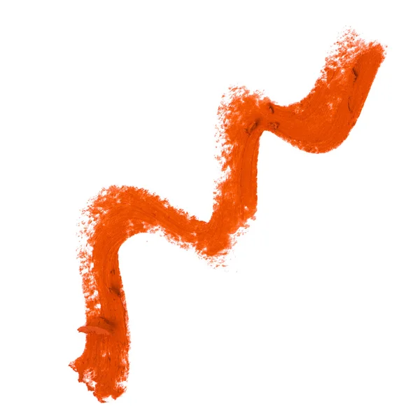 Orange Farbe Lippenstift Strich auf dem Hintergrund — Stockfoto