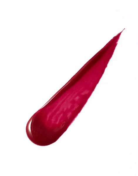 Red color lip gloss stroke on background — Stock Photo, Image