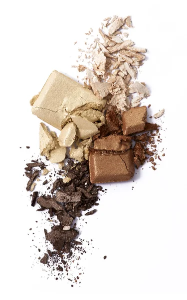 Three tone brown color Face make up powder cracked — Stock Photo, Image