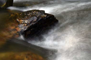 Doğada rock ve su akışı
