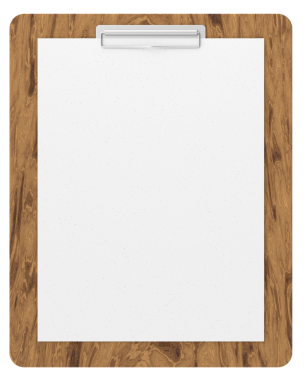 Not kağıdıyla birlikte pano. 3B illüstrasyon.