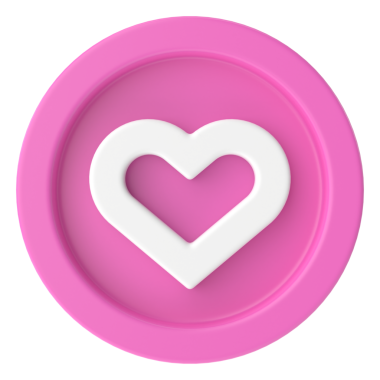 Aşk ikonu. Kalp ikonu. 3B illüstrasyon.