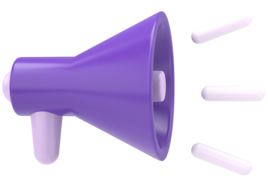 Megafon. Üç boyutlu megafon. 3B illüstrasyon.